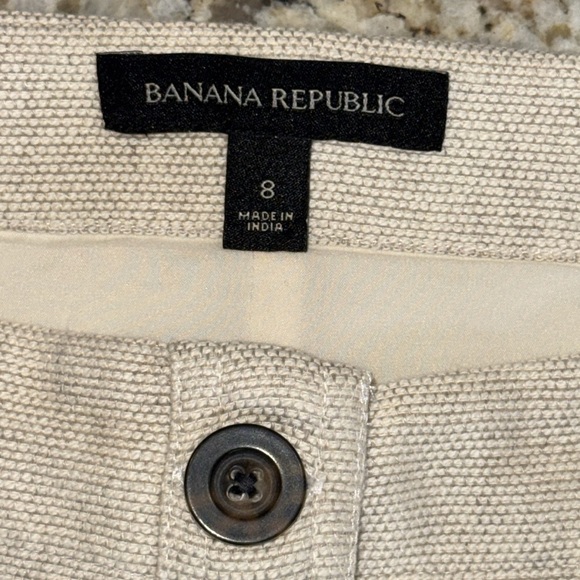 BANANA REPUBLIC Button Front Linen Cotton Blend skirt Size 8 - Picture 2 of 10
